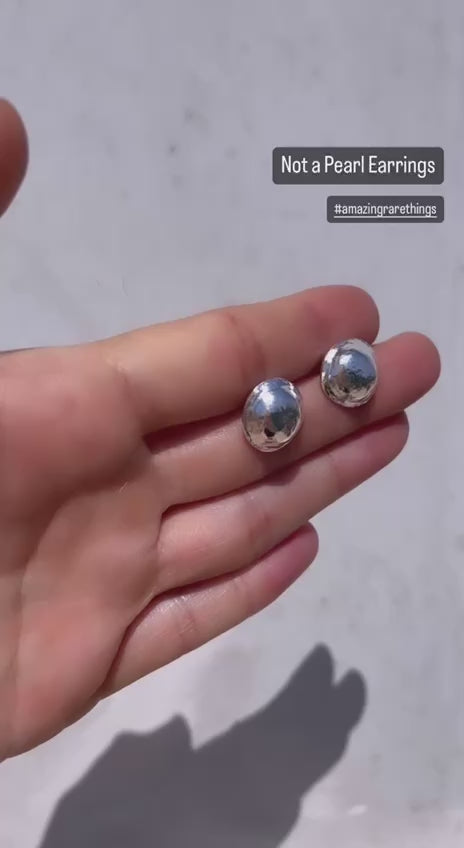 Not A Pearl Earrings in silver