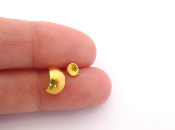 24K Gold Mini Bowl Stud